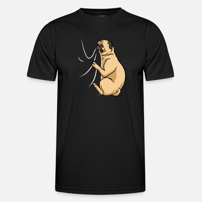 Biting Pug - Männer Funktions-T-Shirt - Schwarz