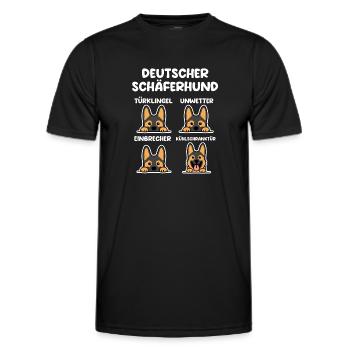 Hund Schäferhund - Männer Funktions-T-Shirt - Schwarz - Vorne - AI Model Male 178 dark (178cm)