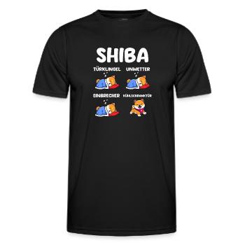 Hund Shiba Inu - Männer Funktions-T-Shirt - Schwarz - Vorne - AI Model Male 178 dark (178cm)