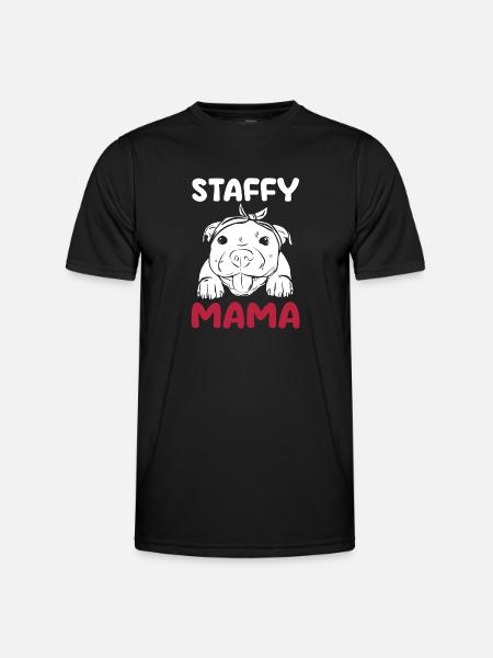 Dog Staffy Mama - Men's Functional T-Shirt - black