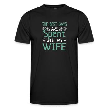 Beste Tage Mit Ehefrau Heiraten Ehepaar Geschenk - Männer Funktions-T-Shirt - Schwarz - Vorne - AI Model Male 178 dark (178cm)