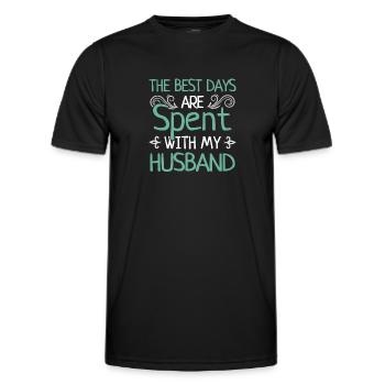 Beste Tage Mit Ehemann Heiraten Ehepaar Geschenk - Männer Funktions-T-Shirt - Schwarz - Vorne - AI Model Male 178 dark (178cm)