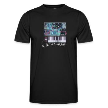 Modular Life Electronic Musical Synthesizer - Men's Functional T-Shirt - black - Front - AI Model Male 178 dark (178cm)