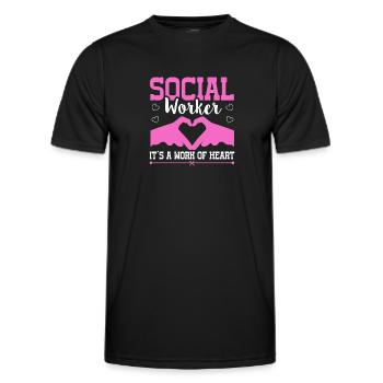 Social Worker Its A Work of Heart Social Worker - Männer Funktions-T-Shirt - Schwarz - Vorne - AI Model Male 178 dark (178cm)