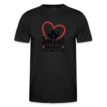 Social Worker Its A Work of Heart Social Worker - Männer Funktions-T-Shirt - Schwarz - Vorne - AI Model Male 178 dark (178cm)