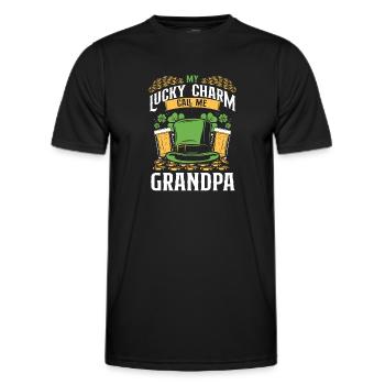 Good luck charms, call me grandpa - Men's Functional T-Shirt - black - Front - AI Model Male 178 dark (178cm)