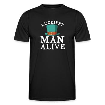Happiest man of the living - Men's Functional T-Shirt - black - Front - AI Model Male 178 dark (178cm)