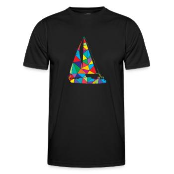 Sailboat Polygon Sailor Skipper - Men's Functional T-Shirt - black - Front - AI Model Male 178 dark (178cm)