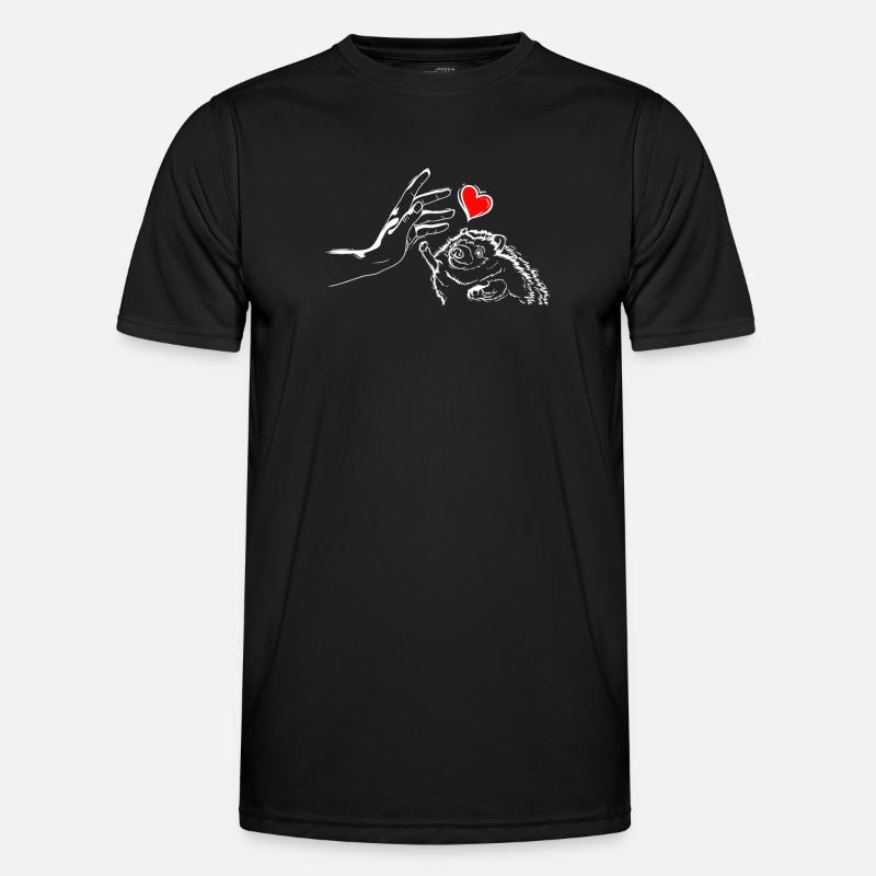 Igel Liebe Igel High Five - Männer Funktions-T-Shirt - Schwarz