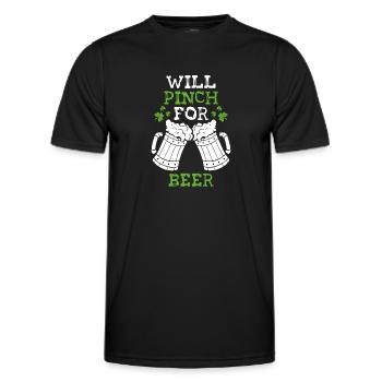 Pinch yourself for two beers - Men's Functional T-Shirt - black - Front - AI Model Male 178 dark (178cm)