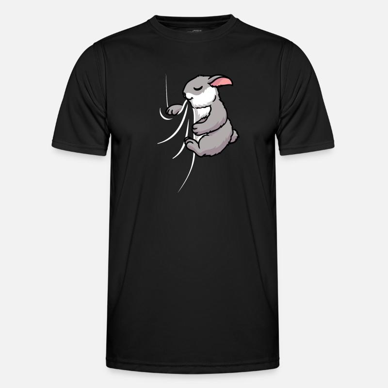 Biting Rabbit - Männer Funktions-T-Shirt - Schwarz