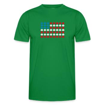 Halloween-Kürbis amerikanische Flagge Patriotismus - Männer Funktions-T-Shirt - Kelly Green - Vorne - AI Model Male 178 dark (178cm)