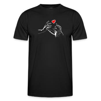 Cœur de chat High Five - T-shirt sport Homme - noir - Devant - AI Model Male 178 dark (178cm)