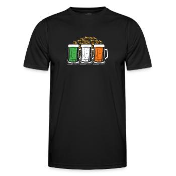 Irish beer with gold - Men's Functional T-Shirt - black - Front - AI Model Male 178 dark (178cm)