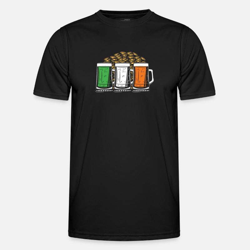 Irisches Bier Mit Gold - Männer Funktions-T-Shirt - Schwarz
