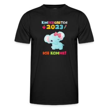 Kindergarten 2023 Ich Komme Mädchen Kita Geschenk - Männer Funktions-T-Shirt - Schwarz - Vorne - AI Model Male 178 dark (178cm)