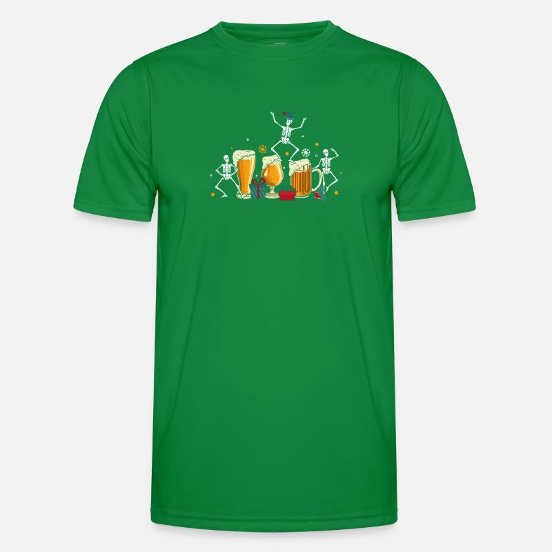 Skeleton Beer Männer Funktions-T-Shirt