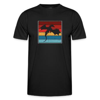 Dragon silhouette - Men's Functional T-Shirt - black - Front - AI Model Male 178 dark (178cm)