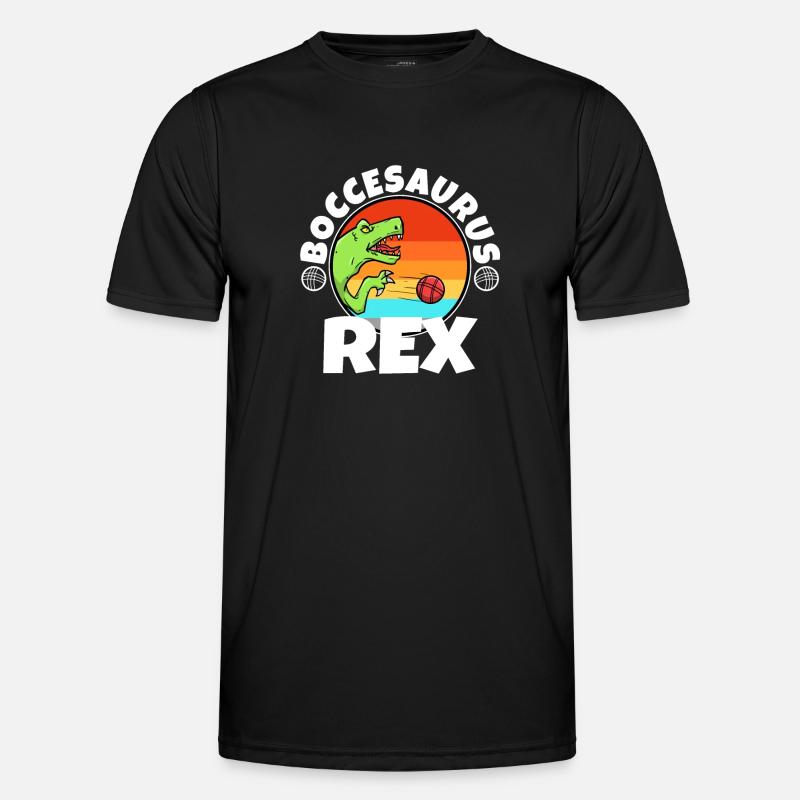 Boccesaurus Rex - Männer Funktions-T-Shirt - Schwarz