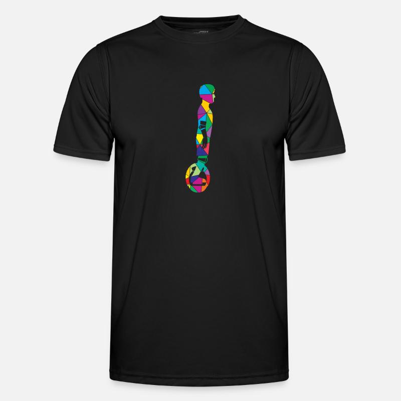 Low Poly Einrad Polygon Solowheel - Männer Funktions-T-Shirt - Schwarz