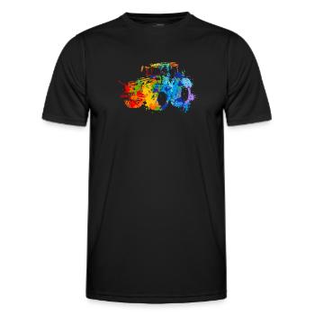 Tracteur à éclaboussures - T-shirt sport Homme - noir - Devant - AI Model Male 178 dark (178cm)