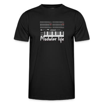 Modular Life Electronic Musical Synthesizer - Men's Functional T-Shirt - black - Front - AI Model Male 178 dark (178cm)