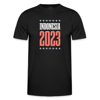 Indonesia 2023 - Männer Funktions-T-Shirt - Schwarz - Vorne - AI Model Male 178 dark (178cm)