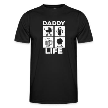 Daddy Life - Griller à la bière Bébé Première fête des pères - T-shirt sport Homme - noir - Devant - AI Model Male 178 dark (178cm)