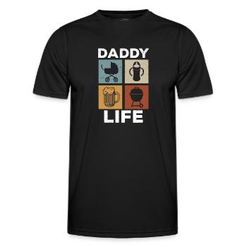 Daddy Life - First Father's Day Daddy Father's Day - Männer Funktions-T-Shirt - Schwarz - Vorne - AI Model Male 178 dark (178cm)