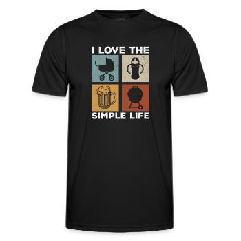 I Love The Simple Life - Happy Fathers Day - Men's Functional T-Shirt - black - Front - AI Model Male 178 dark (178cm)