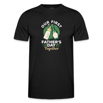 Happy Father's Day - Our First Father's Day Togeth - Männer Funktions-T-Shirt - Schwarz - Vorne - AI Model Male 178 dark (178cm)