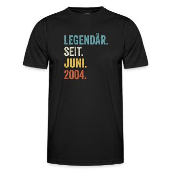 19. Geburtstag 19 Jahre Legendär Seit Juni 2004 - Männer Funktions-T-Shirt - Schwarz - Vorne - AI Model Male 178 dark (178cm)