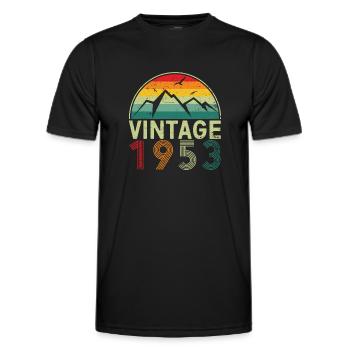 Célébrons 70 ans de génial depuis 1953Unique D - T-shirt sport Homme - noir - Devant - AI Model Male 178 dark (178cm)