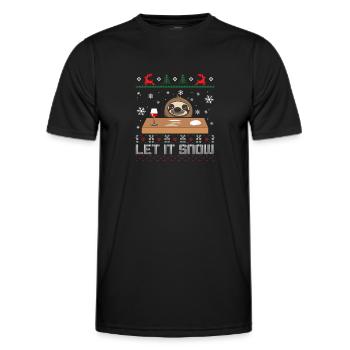Let it snow Sloth Ugly Sweater - T-shirt sport Homme - noir - Devant - AI Model Male 178 dark (178cm)