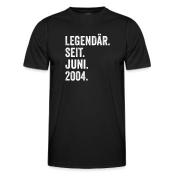 19. Geburtstag 19 Jahre Legendär Seit Juni 2004 - Männer Funktions-T-Shirt - Schwarz - Vorne - AI Model Male 178 dark (178cm)