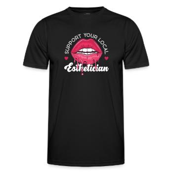 Soins de la peau d’esthéticienne agréée mignonne - T-shirt sport Homme - noir - Devant - AI Model Male 178 dark (178cm)
