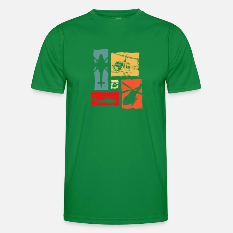 Helicopter Retro Männer Funktions-T-Shirt