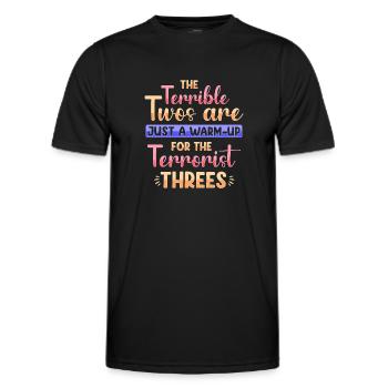Die schrecklichen Zweier sind nur das Aufwärmen - Männer Funktions-T-Shirt - Schwarz - Vorne - AI Model Male 178 dark (178cm)