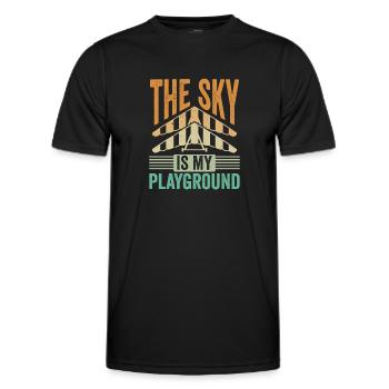 Der Himmel Mit Gleiter Ist Mein Spielpla - Männer Funktions-T-Shirt - Schwarz - Vorne - AI Model Male 178 dark (178cm)