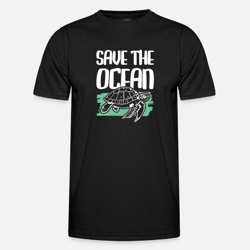 Save the Ocean Turtle - Men's Functional T-Shirt - black