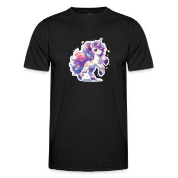 Cute unicorn unicorns unicorns - Men's Functional T-Shirt - black - Front - AI Model Male 178 dark (178cm)
