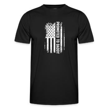Father's Day - Promoted To Daddy US Flag - Men's Functional T-Shirt - black - Front - AI Model Male 178 dark (178cm)