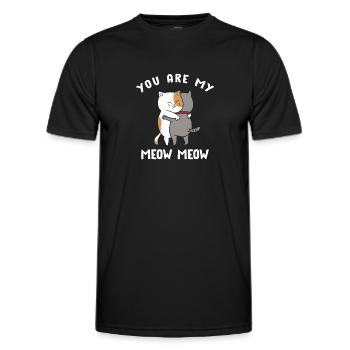 Tu es mon Miaou Miaou Chat - T-shirt sport Homme - noir - Devant - AI Model Male 178 dark (178cm)