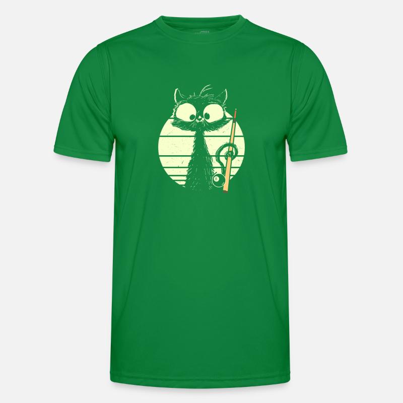 Chat avec billard Billard Billard Snooker T-shirt sport Homme