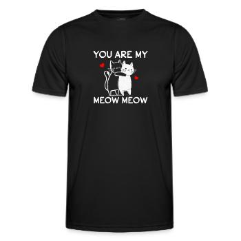 Tu es mon miaou miaou - T-shirt sport Homme - noir - Devant - AI Model Male 178 dark (178cm)