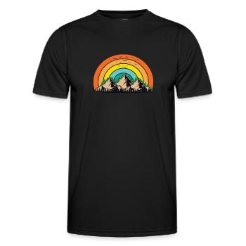 Mountains Vintage Mountains Mountain Mountains Mountain Landscape - Men's Functional T-Shirt - black - Front - AI Model Male 178 dark (178cm)