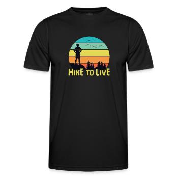 Randonnée pour vivre - T-shirt sport Homme - noir - Devant - AI Model Male 178 dark (178cm)
