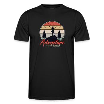 Randonnée Rétro Randonnée Randonnée Randonnée Montagne Randonneurs - T-shirt sport Homme - noir - Devant - AI Model Male 178 dark (178cm)