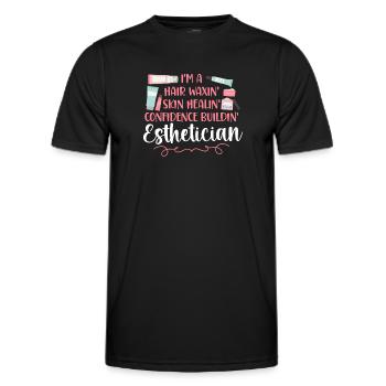 Soins de la peau d’esthéticienne agréée mignonne - T-shirt sport Homme - noir - Devant - AI Model Male 178 dark (178cm)