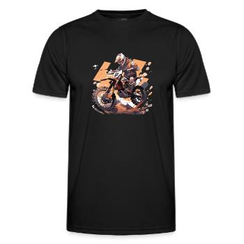 Motocross Dirt Bike Motocross Motocross Motorcycle - Men's Functional T-Shirt - black - Front - AI Model Male 178 dark (178cm)